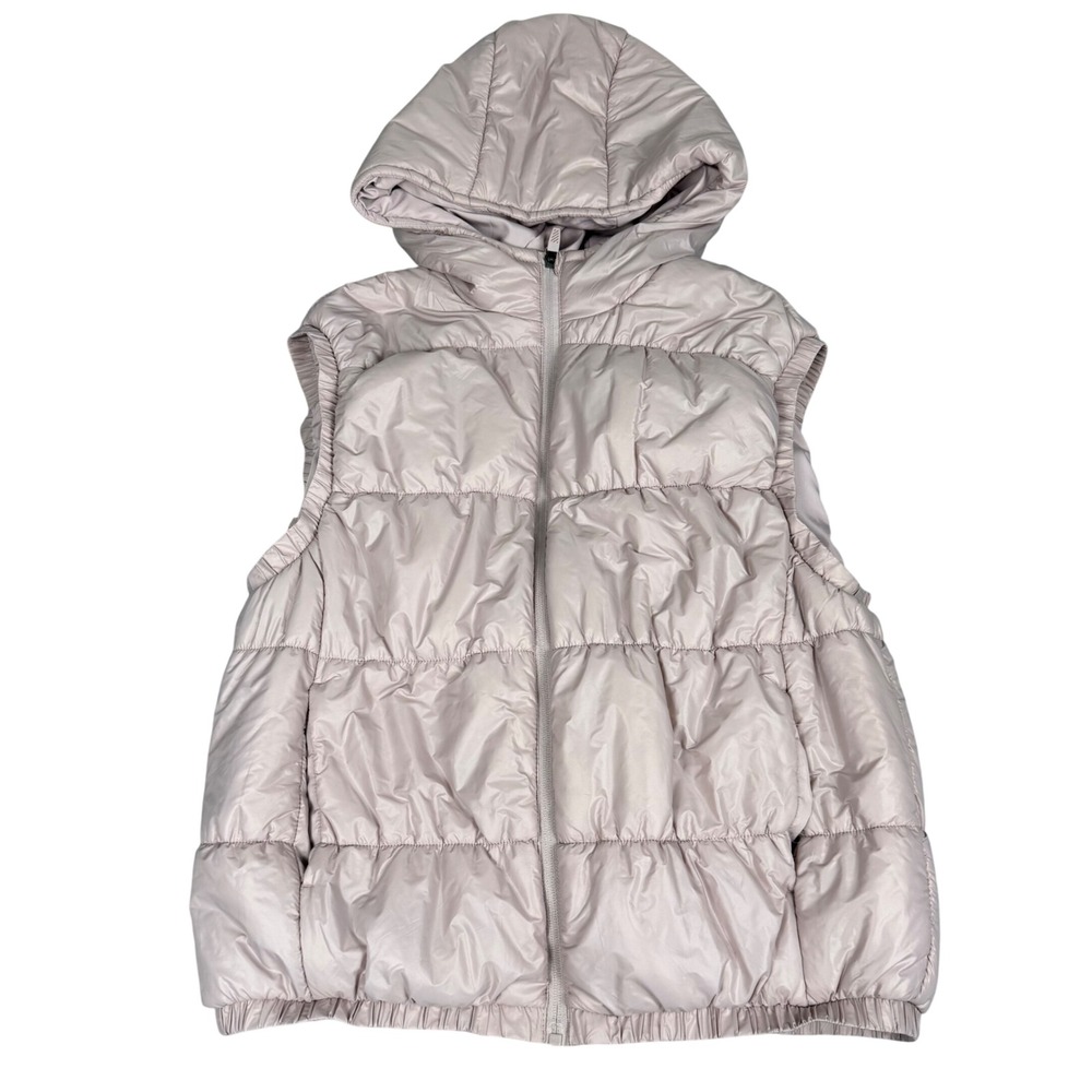 Avia Women Mauve Puffer Vest Hooded Sleeveless Jacket Small 4-6